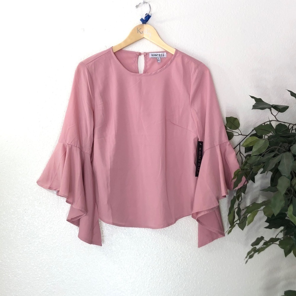 NWT Flare Sleeve Pink Kontrol Top